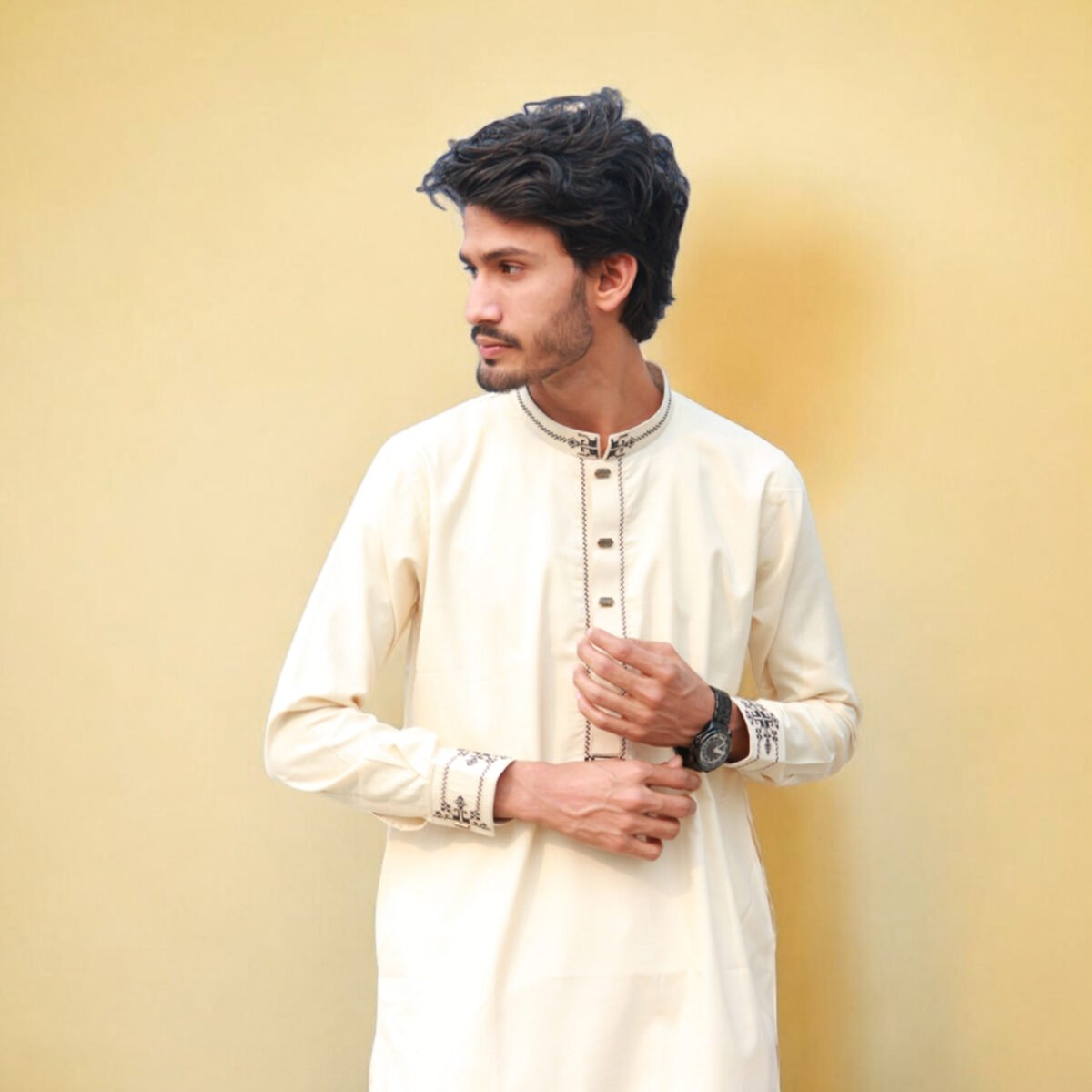Embroidered Panjabi with Snap Buttons - Image 2