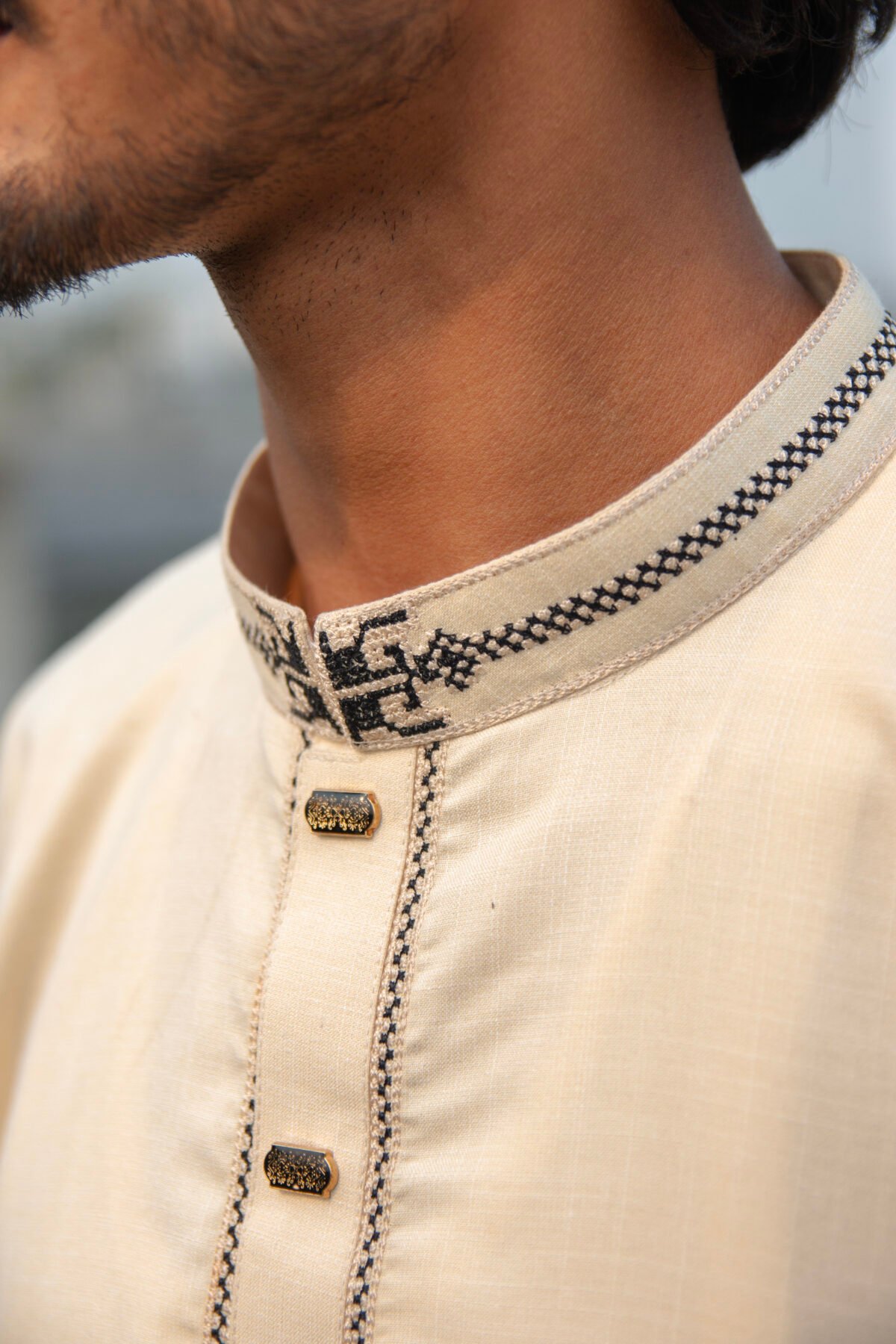 Embroidered Panjabi with Snap Buttons - Image 3